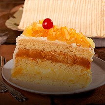 bolo sabor abacaxi com doce de leite